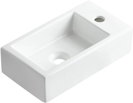 Wiesbaden Rhea M fontein rechts 40 x 22 x 11 cm keramiek glans wit 32.1492 Wit glans