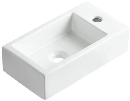 Wiesbaden Rhea M fontein rechts 40 x 22 x 11 cm keramiek glans wit 32.1492 Wit glans