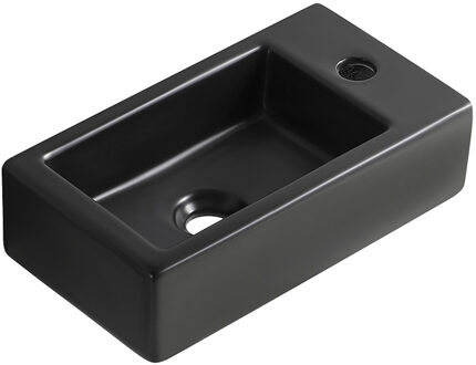 Wiesbaden Rhea M fontein rechts 40 x 22 x 11 cm keramiek mat zwart 32.1494 Zwart mat