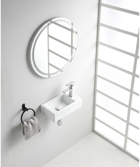 Wiesbaden Rhea M - Fontein - Rechts - 40x22x11cm- Keramiek - Glans Wit