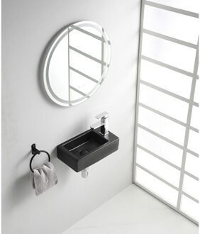 Wiesbaden Rhea M - Fontein - Rechts - 40x22x11cm- Keramiek - Mat Zwart