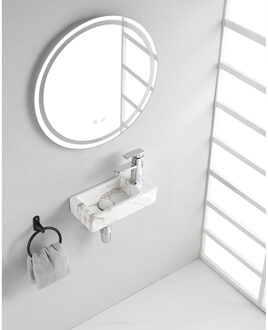 Wiesbaden Rhea S - Mini Fontein - Rechts - 36.5x18x9cm - Keramiek Carrara