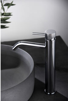 Wiesbaden Ribbd XL Wastafelkraan Verhoogd - Chroom