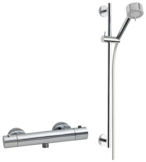 Wiesbaden Rio Douchethermostaat 15cm met glijstangset Chroom sw4046/sw10538