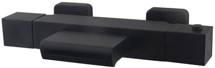 Wiesbaden Rombo Thermostatische Badkraan - Waterval Uitloop - Mat Zwart