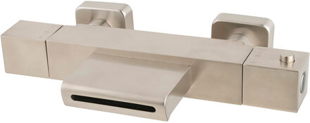 Wiesbaden Rombo Waterval Thermostatische Badmengkraan - Geborsteld Staal