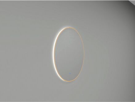 Wiesbaden Ronde Spiegel Novi met LED, Dimbaar 100 cm Geborsteld Messing