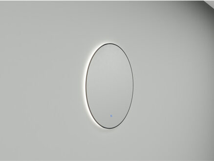 Wiesbaden Ronde Spiegel Wiesbaden Novi met LED, Dimbaar 100 cm Mat Zwart