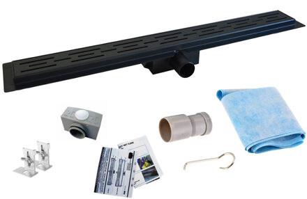 Wiesbaden RVS Douchegoot | Mat Zwart | Uitneembare Sifon (Alle maten)