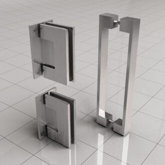 Wiesbaden Scharnierset Met Hendel Voor Profielloze Nisdeur Geborsteld Staal