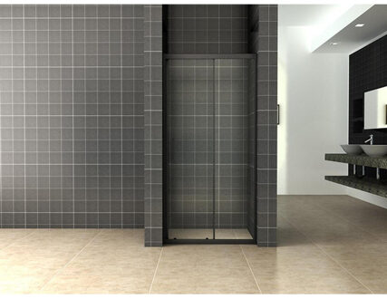 Wiesbaden Schuifdeur Wiesbaden Skyline Douchedeur 130x200 cm 8 mm NANO Coating Mat Zwart