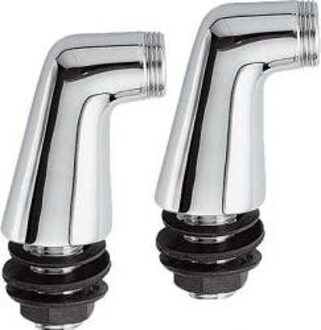 Wiesbaden Set chroom staande badrandkoppelingen 1/2x3/4 Wit Chroom