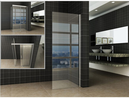 Wiesbaden Side Zijwand voor Puerta en Slide Nisdeur - 1100x2000x8mm - NANO - Helder Glas/Chroom