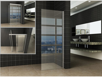 Wiesbaden Side Zijwand voor Puerta en Slide Nisdeur - 1400x2000x8mm - NANO - Helder Glas/Chroom