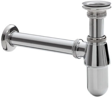 Wiesbaden Sifon Univ.plugbeker + rozet en muurbuis chroom
