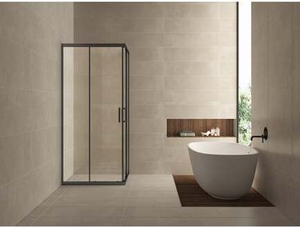 Wiesbaden Skyline Hoekinstap Douchecabine met 2 Schuifdeuren - 900x900x2000x8mm - NANO - Helder Glas - Mat Zwart