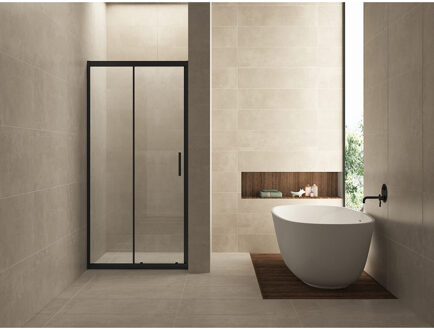 Wiesbaden Skyline Nis Schuifdeur - 1400x2000x8mm - NANO - Helder Glas/Mat Zwart