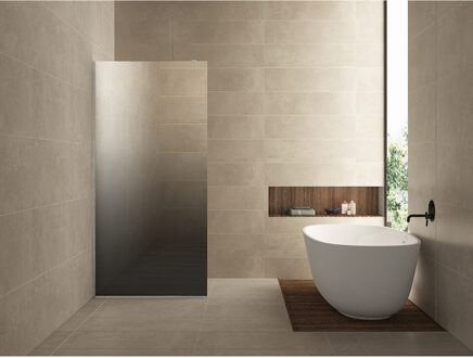 Wiesbaden Slim glasplaat spiegelrook- naar helder glas 900x2000 8mm nano 20.3590