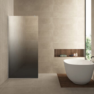 Wiesbaden Slim Inloopdouche 1200x2000mm - Nano Coating - Spiegelrook naar Helder Glas