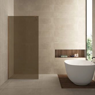 Wiesbaden Slim Inloopdouche 120x200 cm - Nano Coating - Vintage Brons Glas