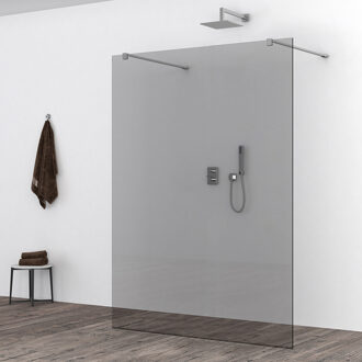 Wiesbaden Slim Inloopdouche 120x200cm - Rookglas - Nano Coating