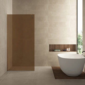 Wiesbaden Slim Inloopdouche 90x200 cm Nano Warm Koper Veiligheidsglas