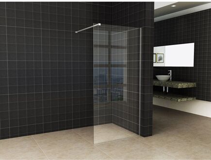 Wiesbaden Slim - Inloopdouche / Douchewand - 90x200 - Helder Glas - Antikalk - 8mm Veiligheidsglas - Excl. Stabilisatiestang en Profielset