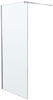 Wiesbaden Slim inloopdouche met RVS profiel en stabilisatiestang 70x200cm 8mm helder glas sw203906/sw203912 RVS geborsteld