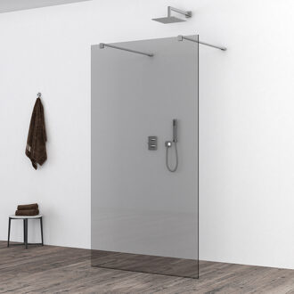 Wiesbaden Slim Inloopdouche Rookglas 100x200cm - Nano Coating