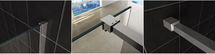 Wiesbaden Slim Profielset met Stabilisatiestang voor Slim Inloopdouches - 120cm - Chroom