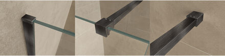 Wiesbaden Slim Profielset met Stabilisatiestang voor Slim Inloopdouches - 120cm - Gunmetal