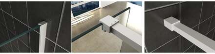Wiesbaden Slim Profielset met Stabilisatiestang voor Slim Inloopdouches - 120cm - Mat Wit