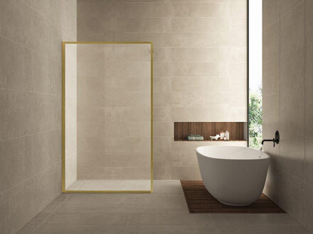 Wiesbaden Square inloopdouche 1000 x 2000 x 8 mm nano helder glas/geborsteld messing 20.3301 Messing geborsteld (goud)