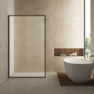 Wiesbaden Square Inloopdouche 100x200 cm Nano Coating Helder Glas Zwart