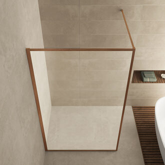 Wiesbaden Square inloopdouche 1200 x 2000 x 8 mm nano helder glas/geborsteld brons koper 20.3309 Brons koper geborsteld