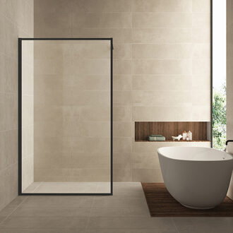 Wiesbaden Square Inloopdouche 120x200 cm Nano Helder Glas Mat Zwart