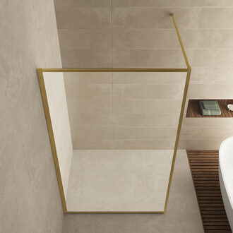 Wiesbaden Square inloopdouche 900 x 2000 x 8 mm nano helder glas/geborsteld messing 20.3300 Messing geborsteld (goud)