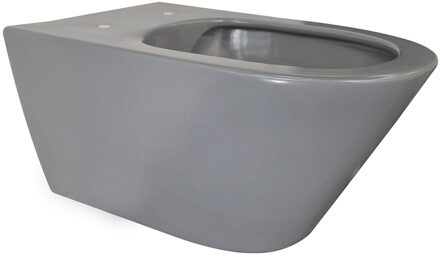 Wiesbaden Stereo spoelrandloos wandcloset 53cm zonder zitting Mat Grijs 32.3567 Grijs mat