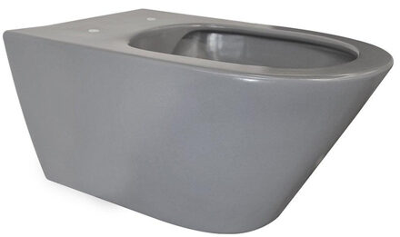 Wiesbaden Stereo spoelrandloos wandcloset 53cm zonder zitting Mat Grijs 32.3567 Grijs mat