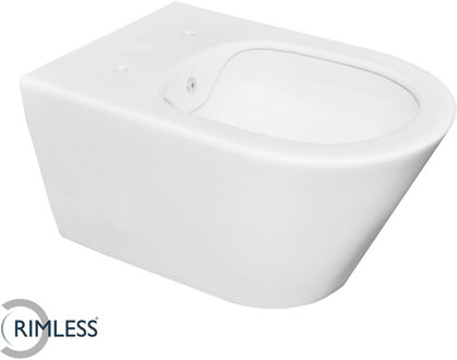 Wiesbaden Stereo Wandcloset Rimless met Bidet Functie - Mat Wit