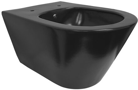 Wiesbaden Stereo Wandcloset Rimless met Bidet Functie - Mat Zwart