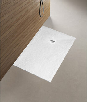 Wiesbaden Stonea Douchebak - Antislip - Composiet - 900x1600x30mm - Inkortbaar - Mat Wit