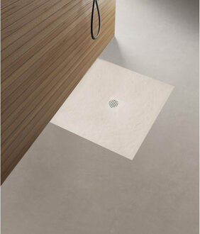 Wiesbaden Stonea Douchebak - Antislip - Composiet - 900x900x30mm - Inkortbaar - Beige