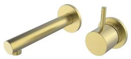 Wiesbaden Style inbouwwastafelkraan, geborsteld messing