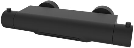 Wiesbaden Style thermostatische badmengkraan waterval zwart mat