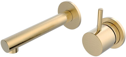 Wiesbaden Style Wastafelkraan - Inbouw - Geborsteld Messing