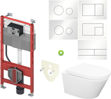 Wiesbaden TECE Profil Toiletset set24 Wiesbaden Vesta Rimless met TECE Drukplaat Wit