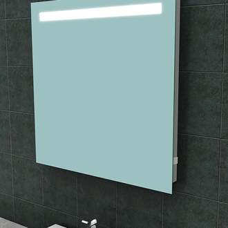 Wiesbaden Tigris Vierkante Badkamerspiegel 80x80cm met LED en Stopcontact Helder/Koud wit