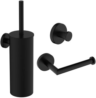 Wiesbaden Toilet Accessoires Set Wiesbaden Alonzo Mat Zwart