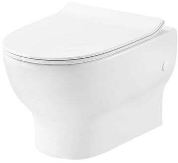 Wiesbaden Toiletpot Wiesbaden Mercurius Twenty - Hangend - 49.5x37x38cm - Keramiek - Diepspoel & Rimfree - Softclose Toiletzitting